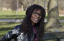 Sylvana Simons, who is campaigning for the Dutch general election on a platform of what she calls radical equality, poses for a portrait in Amsterdam, Netherlands.