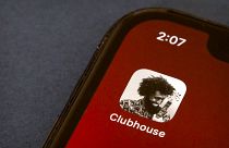  Feb. 9, 2021 file photo, the icon for the social media app Clubhouse is seen on a smartphone screen in Beijing.