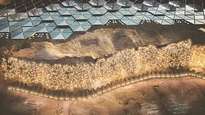 Nüva city located at Tempe Mensa, Mars Nüva city located at Tempe Mensa, Mars