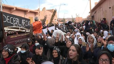 Protestation contre des expulsions de cultivateurs marocains par l'Algérie