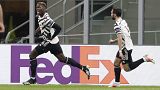 Paul Pogba races down touchline after his goal takes United into the last 8