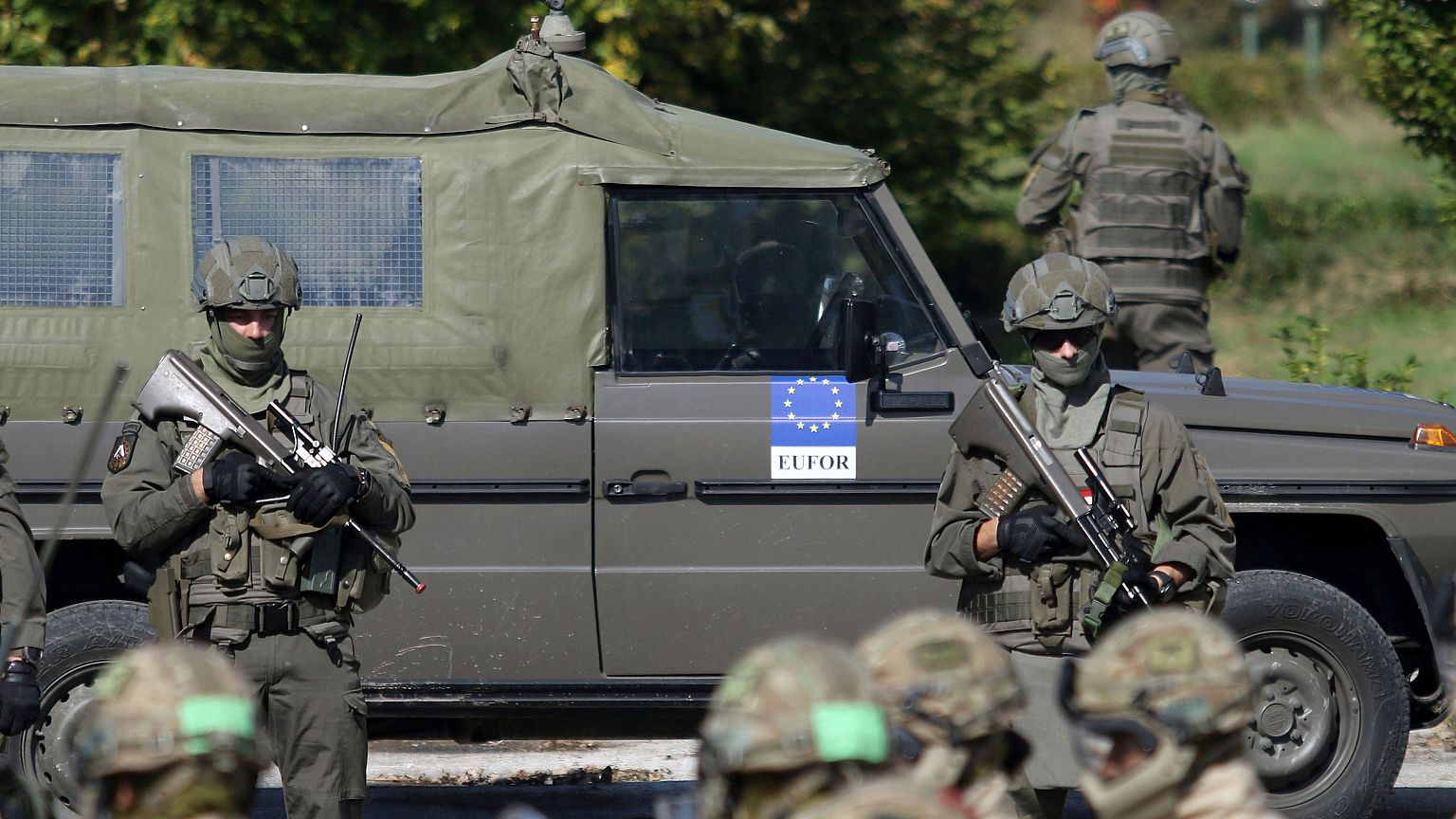 NATO troops during a military exercise in Sarajevo in 2019
