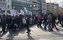 تظاهرات پناهجویان در آتن پایتخت یونان