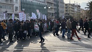 تظاهرات پناهجویان در آتن پایتخت یونان 