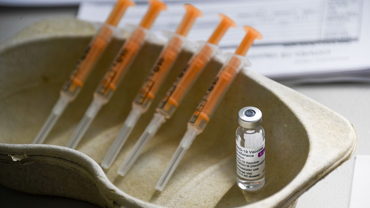 File photo: A vial and syringes of the AstraZeneca COVID-19 vaccine at the Guru Nanak Gurdwara Sikh temple in Luton, England. March 21, 2021.