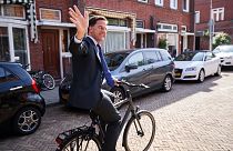 Mark Rutte kerékpáron indult az EP-választásokra 2019 májusában