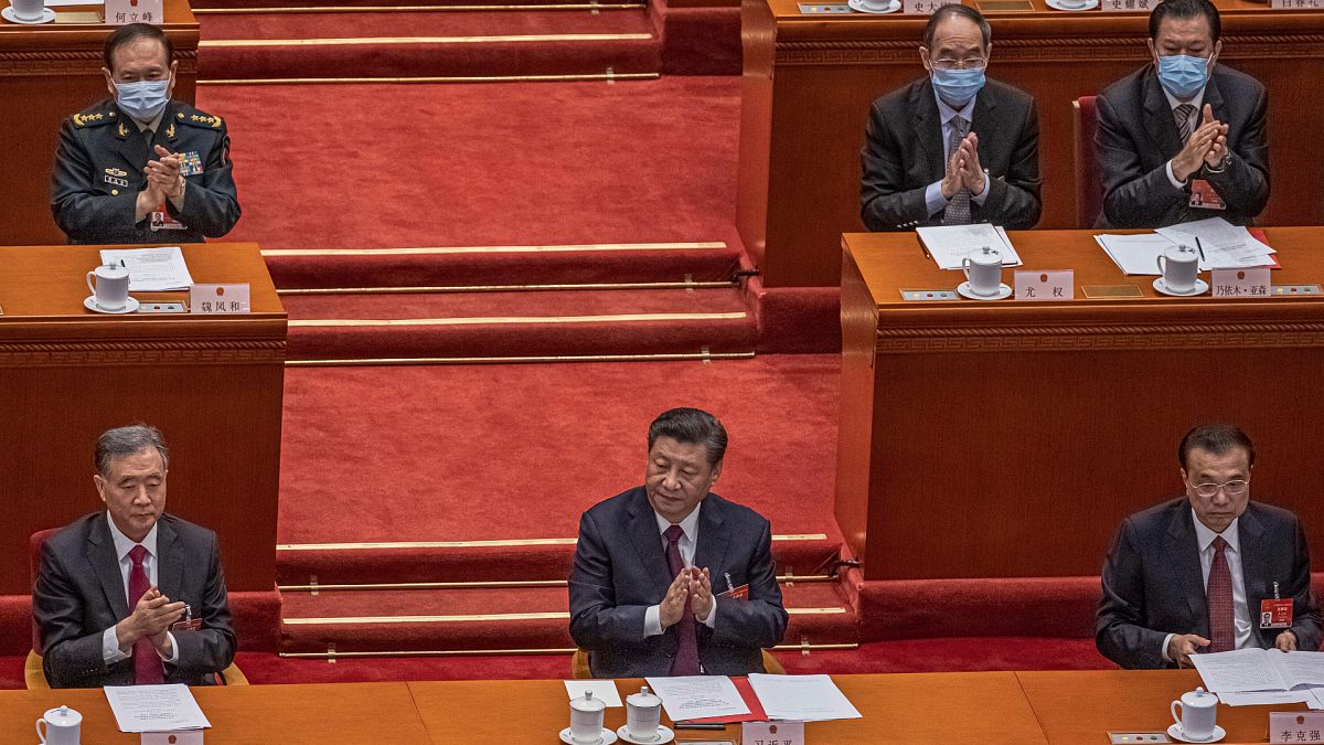 Çin Devlet Başkanı Şi Cinping ve Çin Komünist Partisi (ÇKP) Politbüro üyeleri