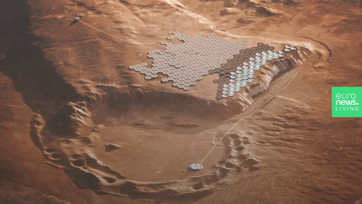 Nüva, proyecto de ciudad situada en Tempe Mensa, Marte.