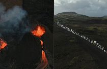 Исландия: извержение вулкана на полуострове Рейкьянес