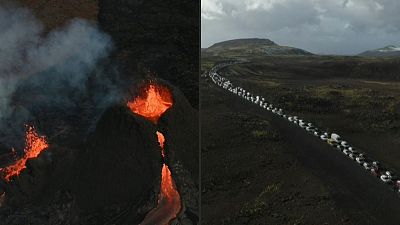 Islande : afflux de spectateurs pour une éruption volcanique