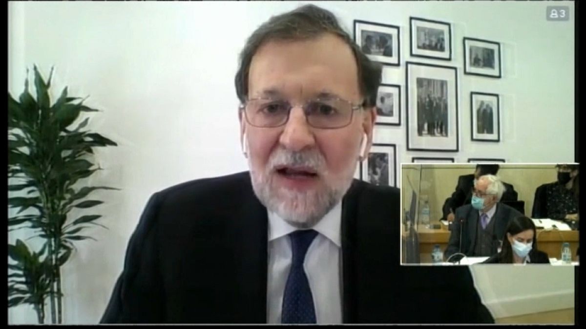 Mariano Rajoy durante su declaración como testigo por videoconferencia