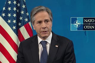 Antony Blinken speaking to Euronews