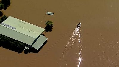 Vista aérea de una de las zonas inundadas en Australia.