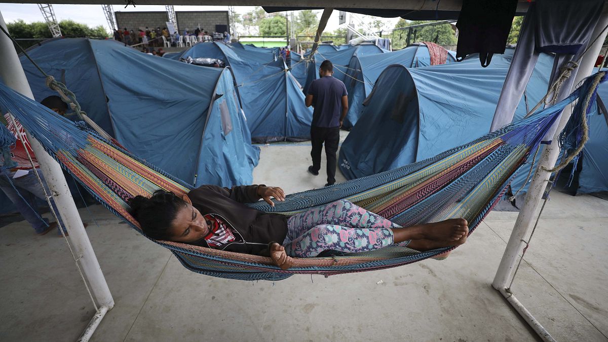 Campamento de refugiados en Arauquita, Colombia