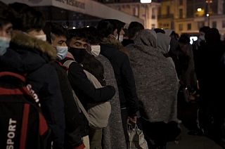 Migrant protest in Place de la République in Paris