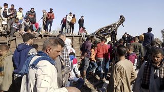 حادث قطار في مدينة سوهاج بجنوب مصر