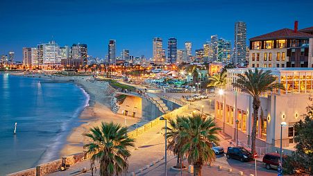 The Tel Aviv skyline is a blend of beaches and high-rise buildings