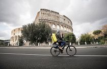 Condutores de entregas manifestam-se em Itália
