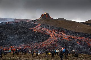 Record-breaking numbers of visitors travelled to see Iceland's erupting volcano