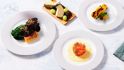 British Airways' Feast Box meal kit plated up. British Airways' Feast Box meal kit plated up.