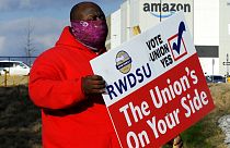 Incitation au vote des salariés du site Amazon en Alabama, 9 février 2021