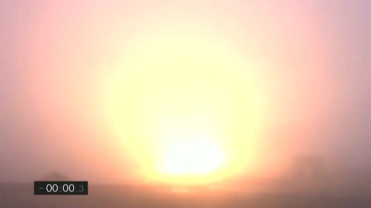 Momento de la explosión del prototipo de SpaceX