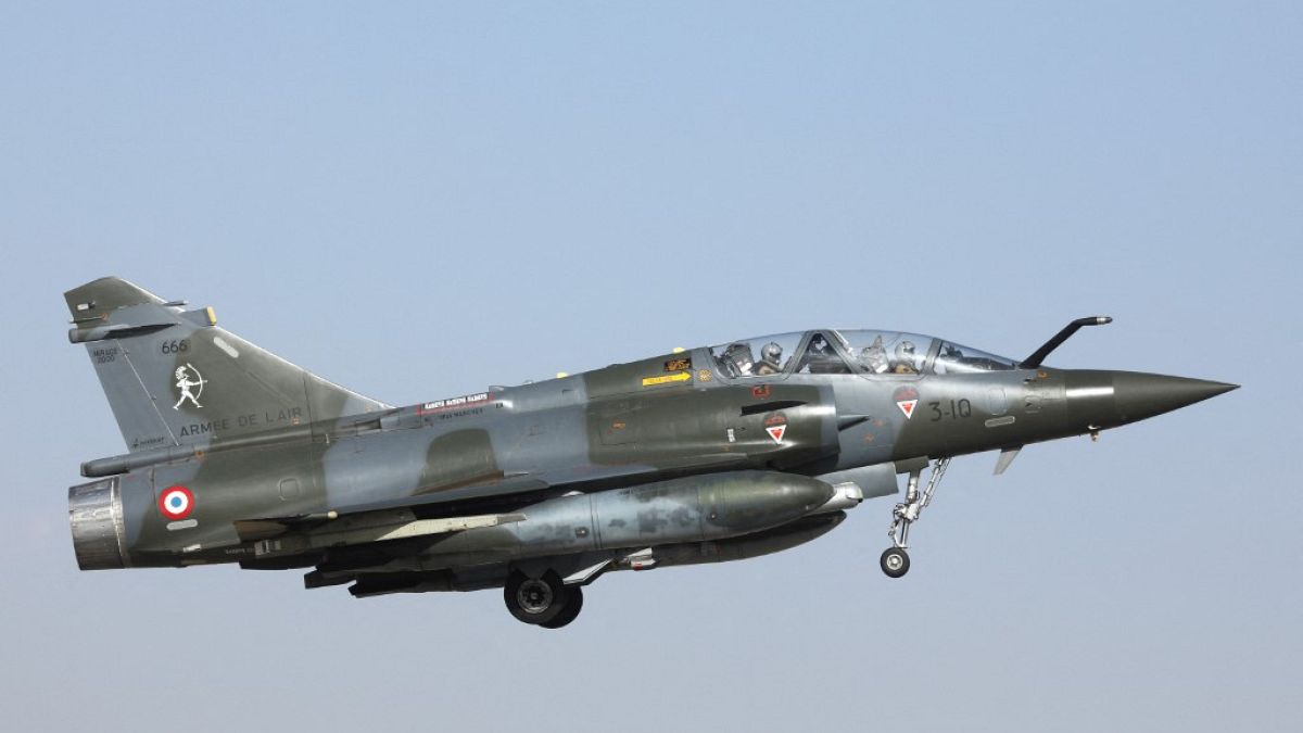 (FILES) In this file photo taken on December 22, 2018 a Mirage 2000 aircraft of the French Air Force, takes off from an airbase in N'Djamena, Chad.