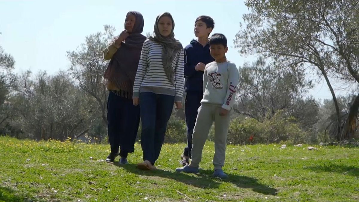 An family of Afghan refugees in Lesbos have been helped to find housing on the Greek island of Lesbos. 
