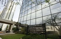 A marquee of the Arango Orillac Building lists the Mossack Fonseca law firm in Panama City, Sunday, April 3, 2016.