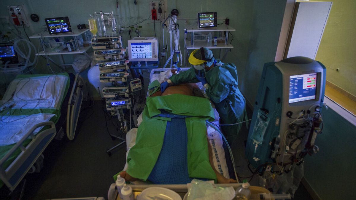 FILE: Examination of a Covid 19-patient at Szent Laszlo hospital in Budapest, April 22, 2020