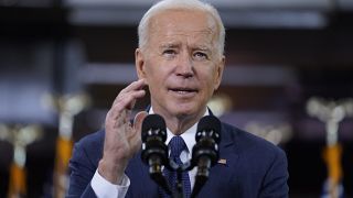 President Joe Biden delivers a speech on infrastructure spending at Carpenters Pittsburgh Training Center, Wednesday, March 31, 2021, in Pittsburgh.