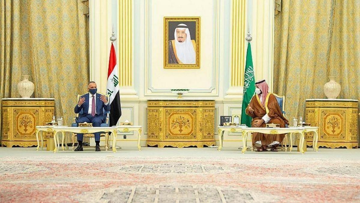 دیدار محمد بن سلمان، ولیعهد سعودی و مصطفی کاظمی، نخست وزیر عراق
