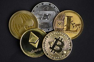 Physical imitations of just some of the thousands of cryptocurrencies available to buy and sell.