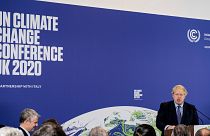 Britain's Prime Minister Boris Johnson speaks during the launch of UK-hosted COP26 UN Climate Summit in London.