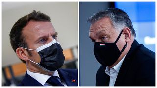 Emmanuel Macron francia államfő és Orbán Viktor magyar miniszterelnök