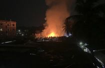 حريق مخيم لاجئين من الروهينغا في بنغلاديش