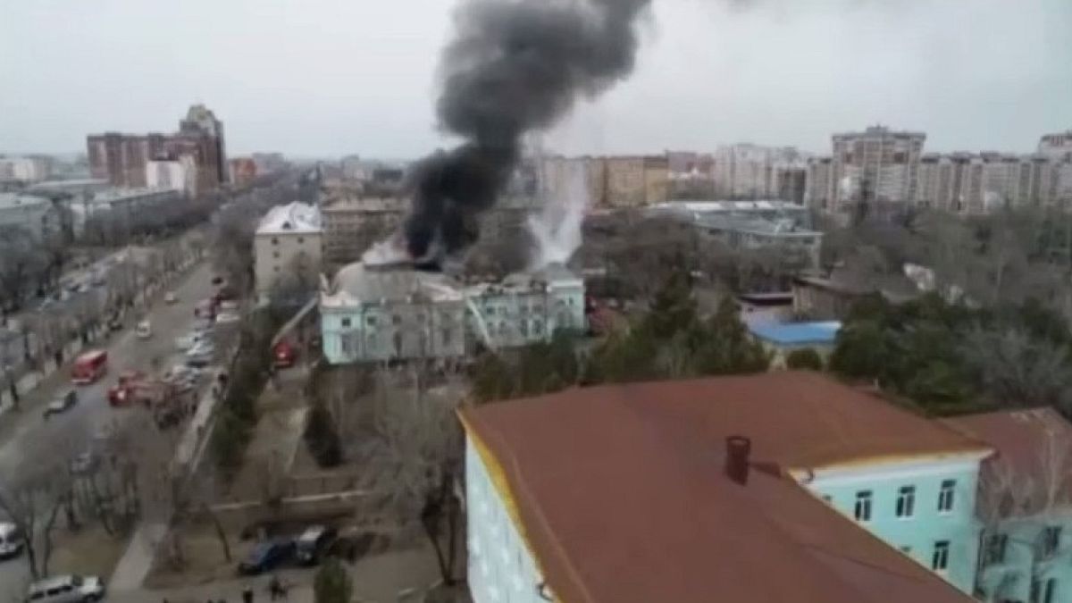 Στιγμιότυπο από την φωτιά στο ρωσικό νοσοκομείο