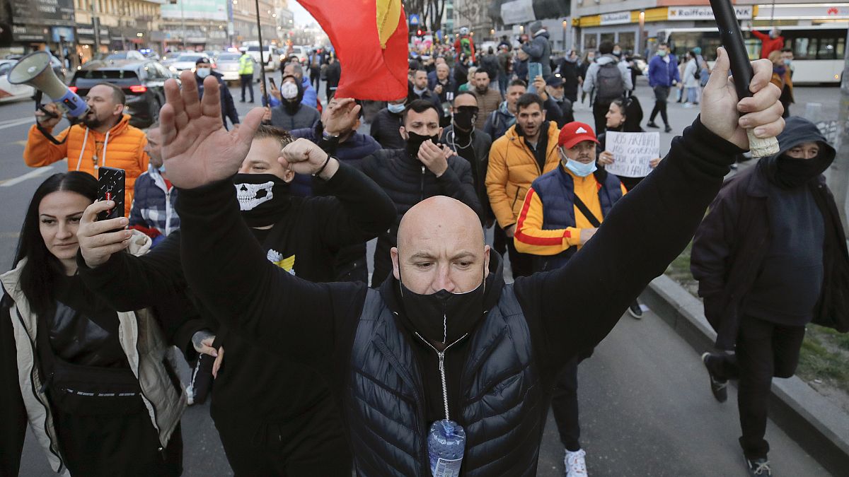 Protesta contra las restricciones sanitarias en Rumanía