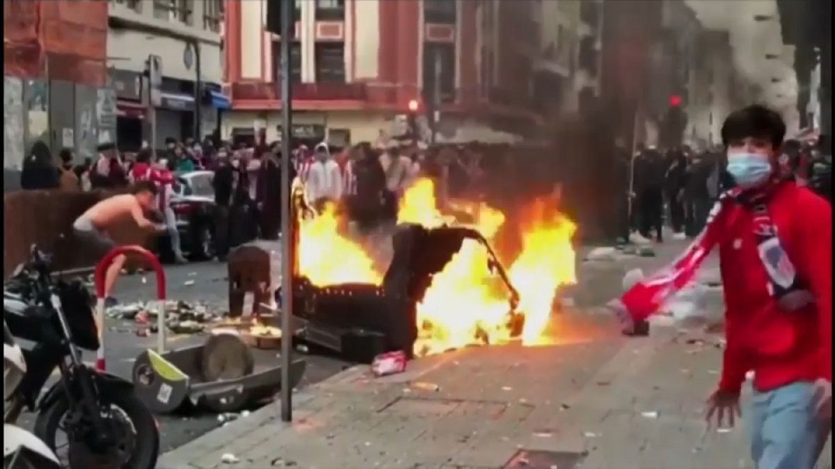 Imagen de los disturbios que se registraron en las calles de Bilbao.