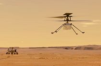 Illustration der NASA von Helikopter Ingenuity, der auf dem Mars fliegen soll