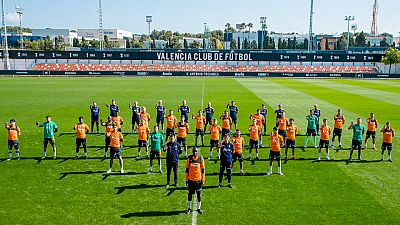 El Valencia CF mostrando su apoyo a Mouctar Diakhaby