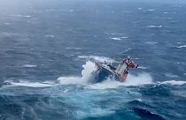 Rescate de un carguero en Noruega