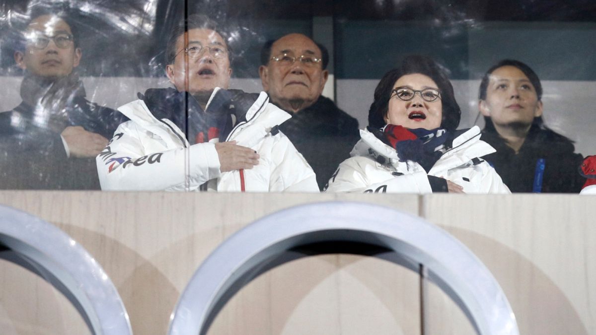 مسؤولون كوريون جنوبيون وشماليون في الأولمبياد الشتوية عام 2018