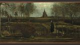 This image provided by the Groninger Museum on Monday March 30, 2020, shows Dutch master Vincent van Gogh's painting titled "The Parsonage Garden at Nuenen in Spring"