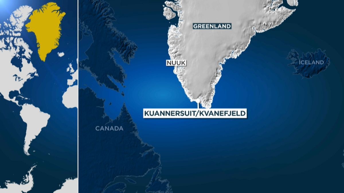Carte du Groenland, localisation d'un projet minier controversé