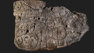 The stone slab first unearthed in 1900 in Brittany, France, believed to be the oldest map in Europe.