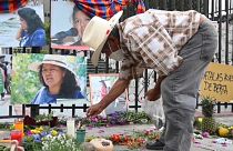 Compañeros de Berta Cáceres se reunieron en el exterior del juzgado de Tegucigalpa
