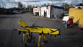 Un campamento de la comunidad gitana en Toulouse, al sur de Francia, fotografiado durante el segundo encierro en noviembre de 2020.