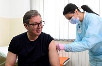 Serbia's president Aleksandar Vucic received a dose of the Chinese Sinopharm vaccine on Tuesday