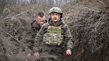 Ukrainian President Volodymyr Zelenskyy on the front line in eastern Ukraine
